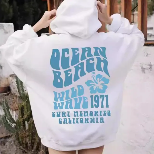 Thread Hoodie Printed Embroidered Sweater Women White - Shop at LoveMi