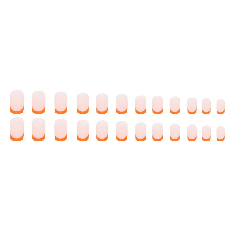 Simple Orange European Square Nail Sticker