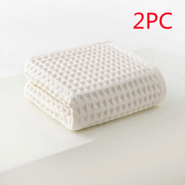 Not Easy To Shed Hair 34 72cm Cotton Towel White 2Pc - Shop at LoveMi