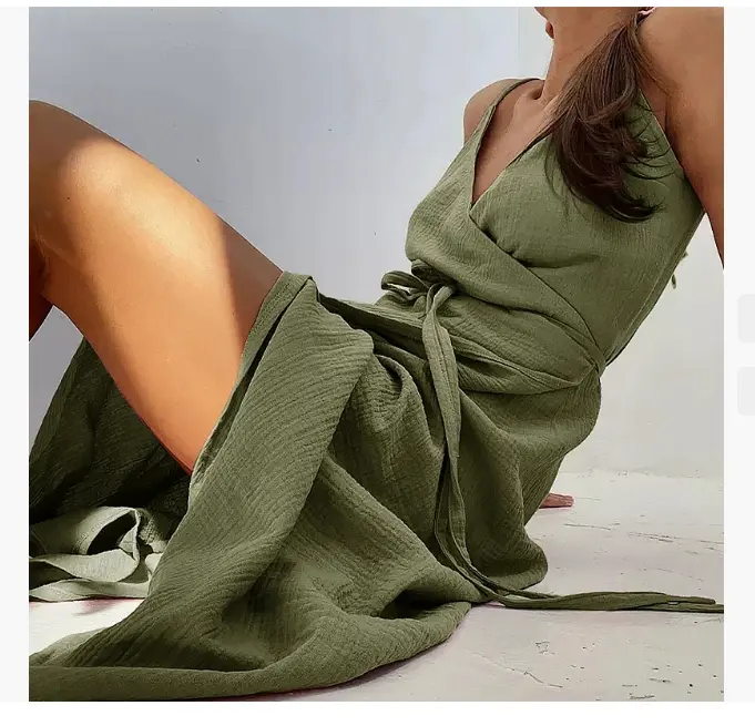 Women's Small Open Back Bottom Split Long Dress