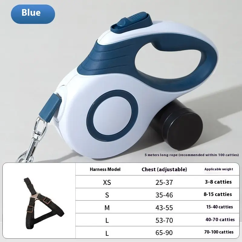 Dog Automatic Retractable Leash Explosion-proof Medium And Large Out Dog Chain With Trash Can Pet Dog Leash
