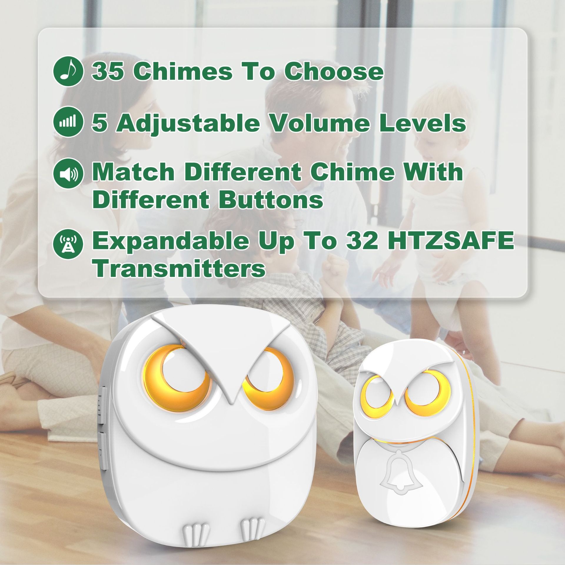 Owl Household Long-distance Wireless Waterproof Music Door-bell