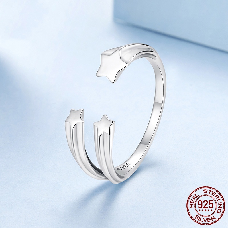 Minimalist Star Adjustable S925 Sterling Silver Ring