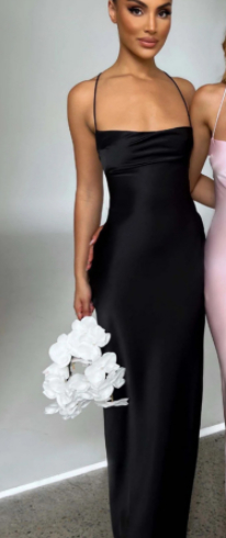 Premium Satin Sleeveless Sexy Backless Lace Up Dress - Picture 9 of 16