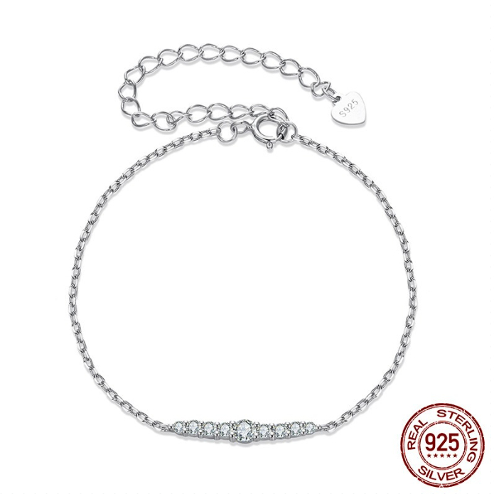 S925 Sterling Silver Women's Niche Advanced Simple Moissanite Bracelet