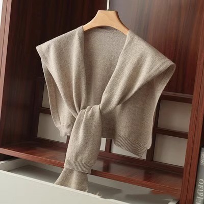 Shoulder Pad Waistcoat Wool Scarf