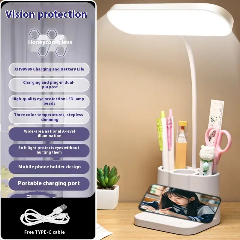 Children's Vision Protection Eye Protection Led Pen Container Table Lamp