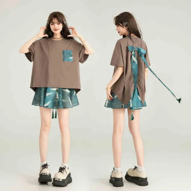 Summer Niche Chic Loose Short Sleeved Shirt Coffee Color Short Sleeved - Shop at LoveMi