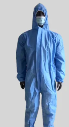 Disposable SMS Thickened And Breathable Waterproof Dustproof Clothes Blue Hooded Without Feet - Shop at LoveMi