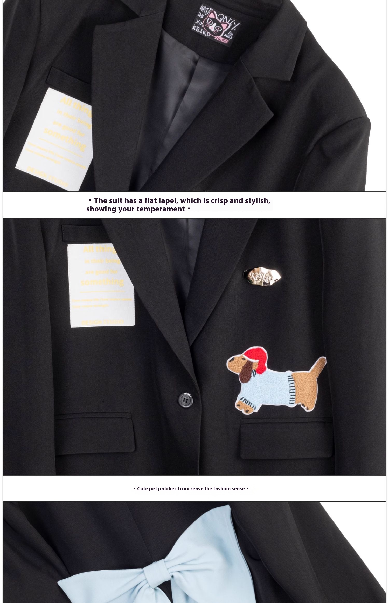 Design Inspired Adhesive Fabric Casual Suit Jacket