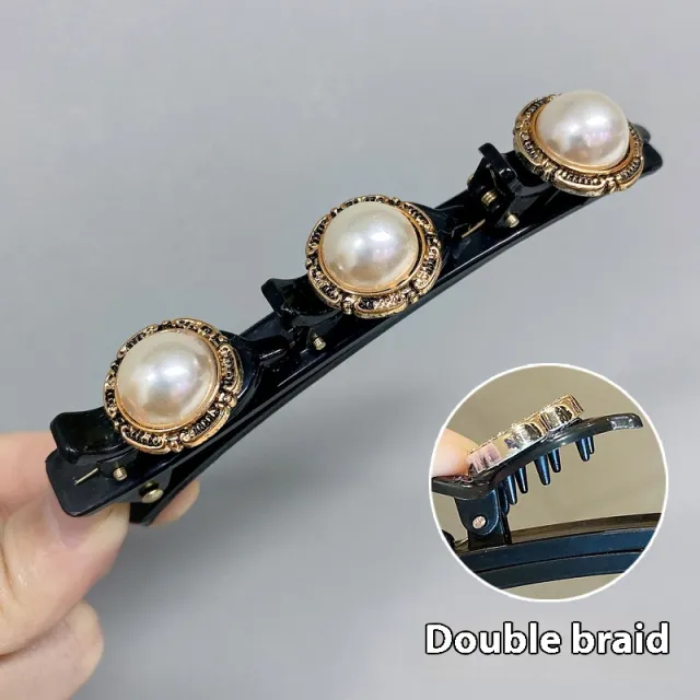 Braided Hair Band Hair Patch Female Hairpin Round Pearl Style - Shop at LoveMi