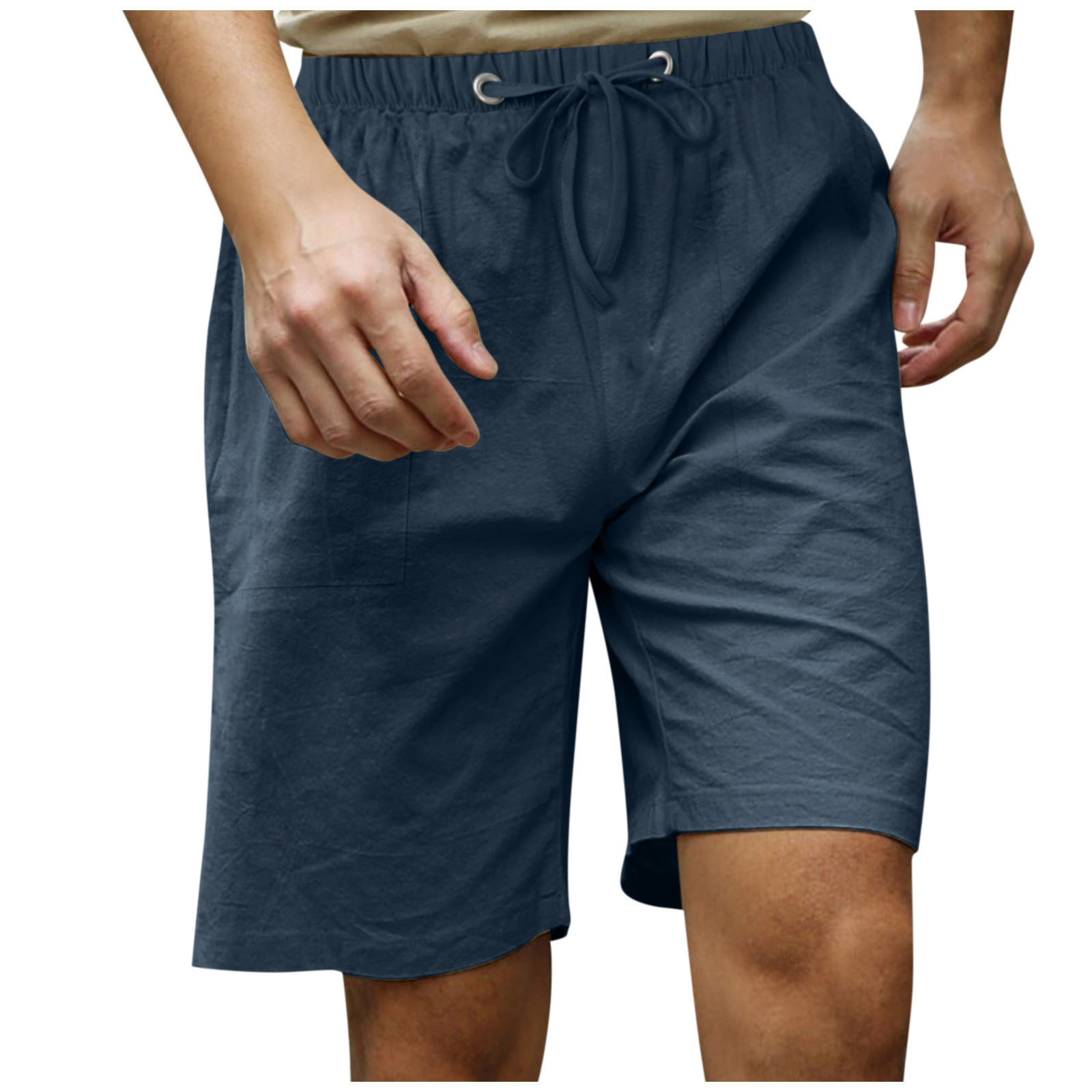 Men's Cotton And Linen Beach Casual Shorts
