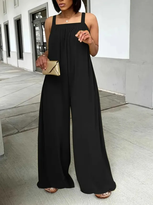 Women's Casual Wide leg Jumpsuit Black - Shop at LoveMi