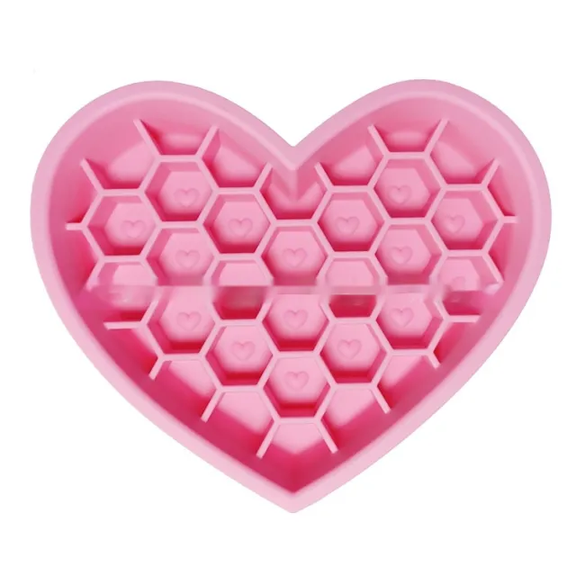 Honeycomb Heart shaped Edible Silicon Easy To Clean And Durable Dog Bowl Perfume Bag Red - Shop at LoveMi
