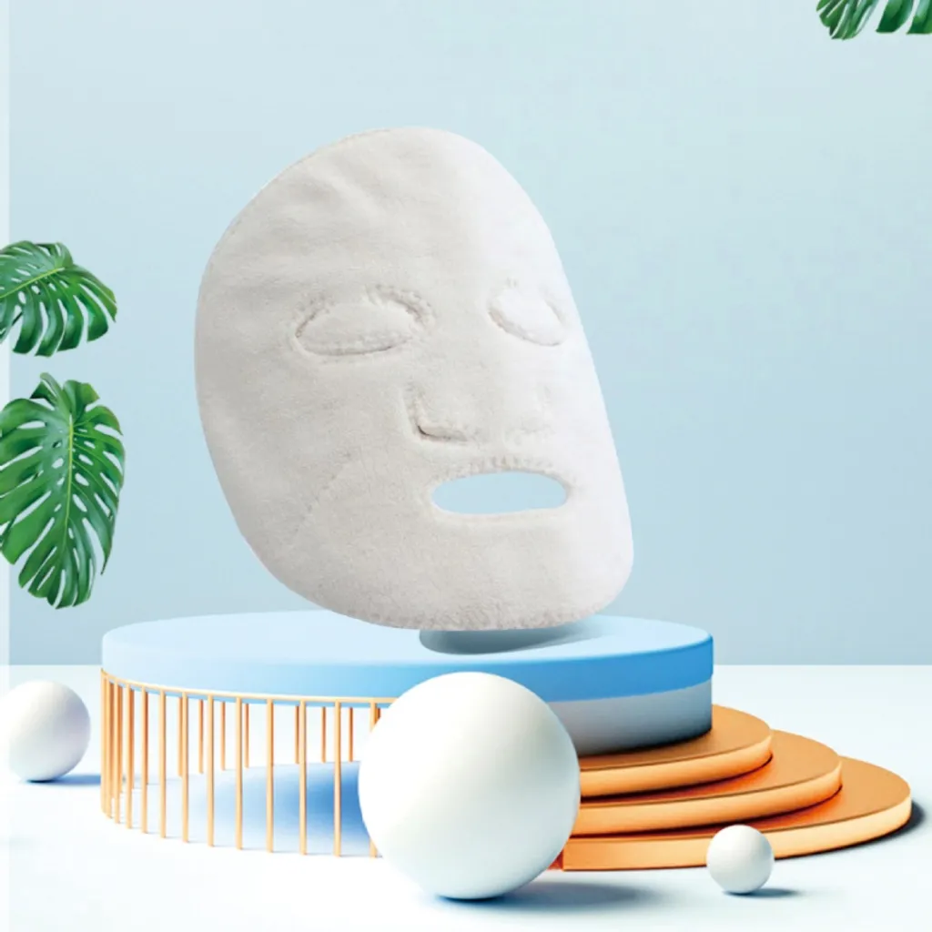Solid Colour Facial Care Hot Compress Towel Mask - White