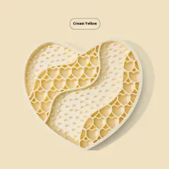Dog Licking Mat Pet Silicone Slow Food Mat - Cream Yellow - View 1