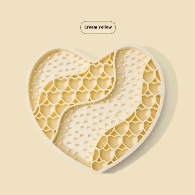 Dog Licking Mat Pet Silicone Slow Food Mat Cream Yellow - Shop at LoveMi