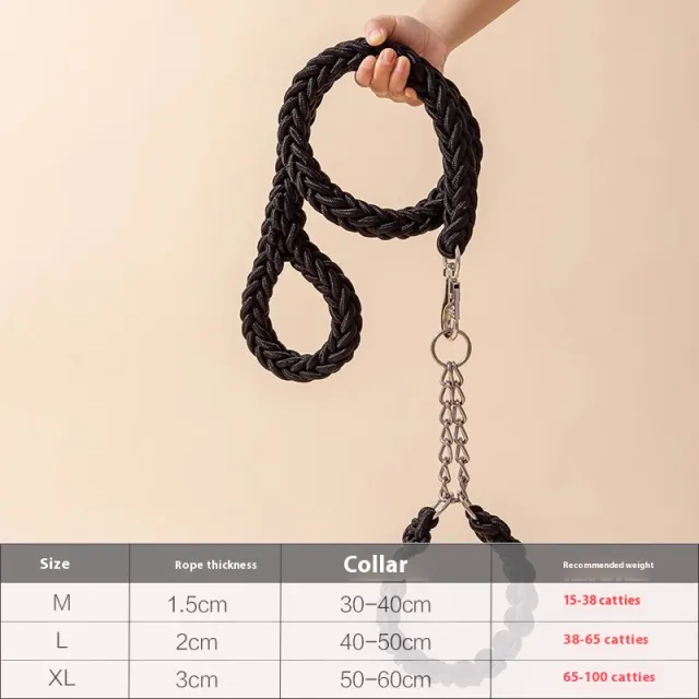 Medium And Large Dog Rope Collar P Chain Black 1.2M - Shop at LoveMi