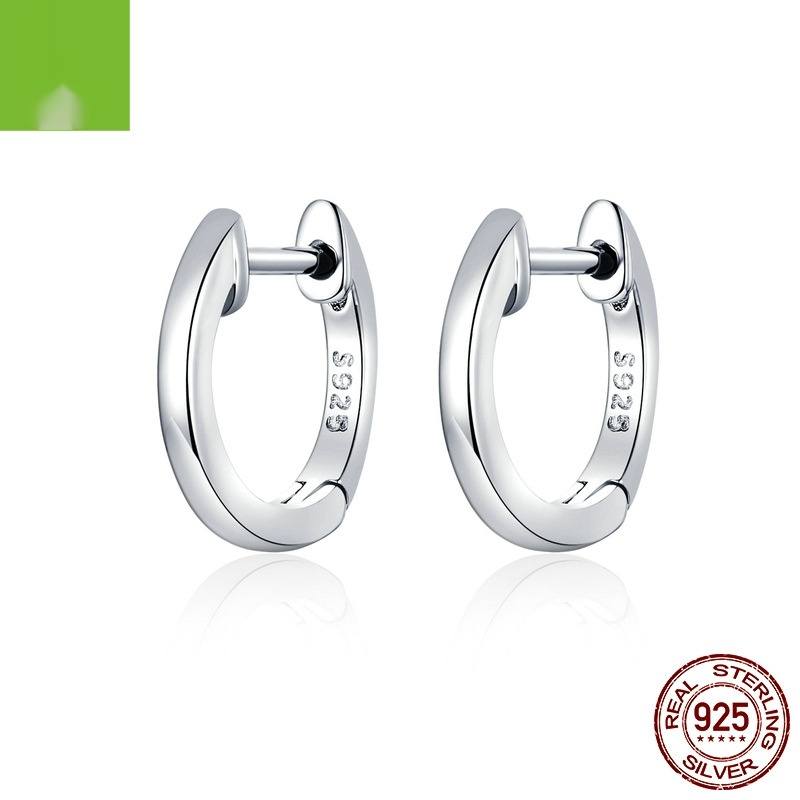 925 Sterling Silver Ear Clip Fashion Rose-plated White Gold