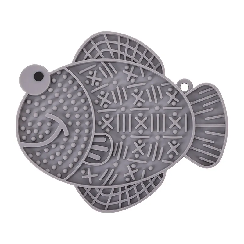 Silicone Pet Slow Food Anti-tumble Anti-overflow Dog Licking Pad - Gray