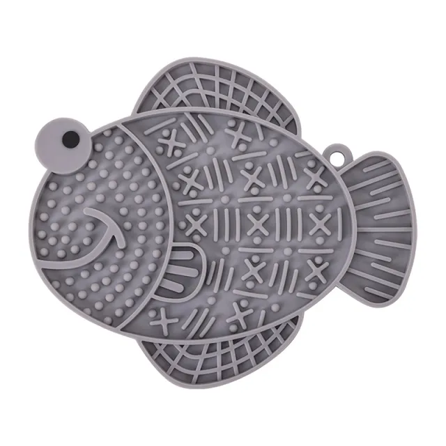 Silicone Pet Slow Food Anti tumble Anti overflow Dog Licking Pad Gray - Shop at LoveMi