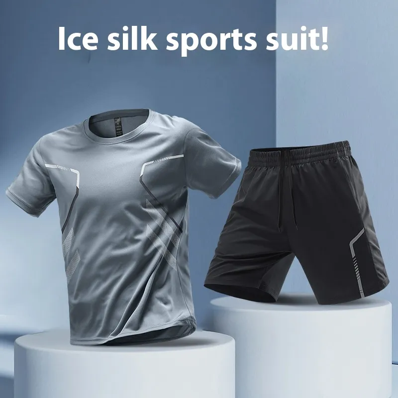 Men's T-shirts Sports Running T-shirt Color Block Men Quick-drying Breathable Short Sleeve Round Neck Active Tee Outdoor Workout