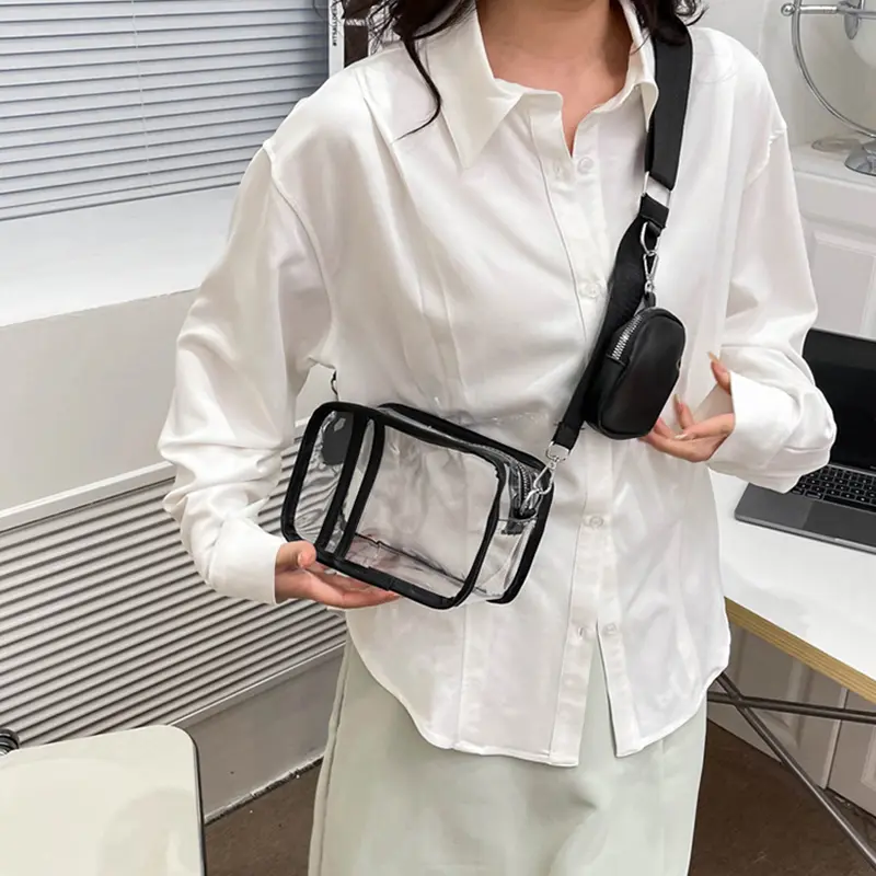 Women's Simple Transparent Shoulder Bag Fashion Messenger Bag