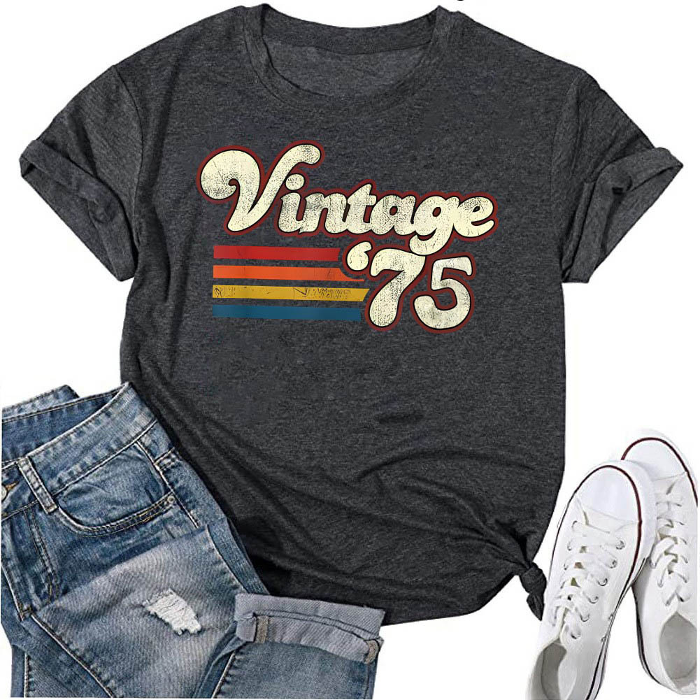 Women's Top 1975 Printed Colored Cotton T-shirt