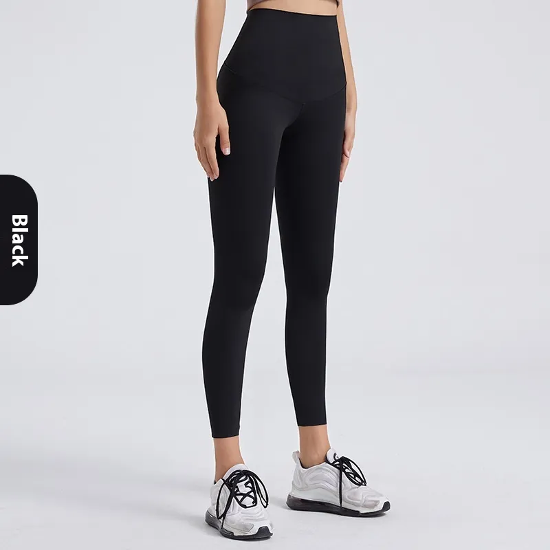 High Waist Hip Lift Tight Yoga Fitness Running Thin Jacket Wear Leggings - Black