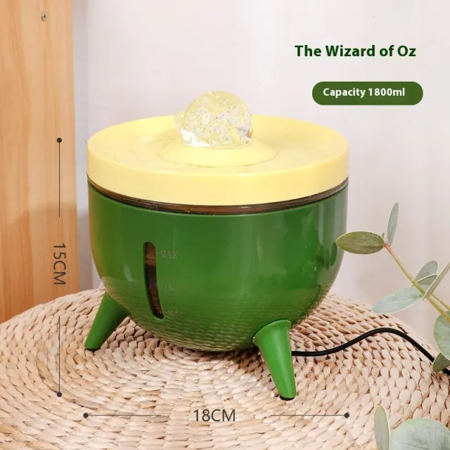 Crystal Ball Automatic Circulating Filter Pet Water Dispenser Crystal Ball Green Yellow - Shop at LoveMi