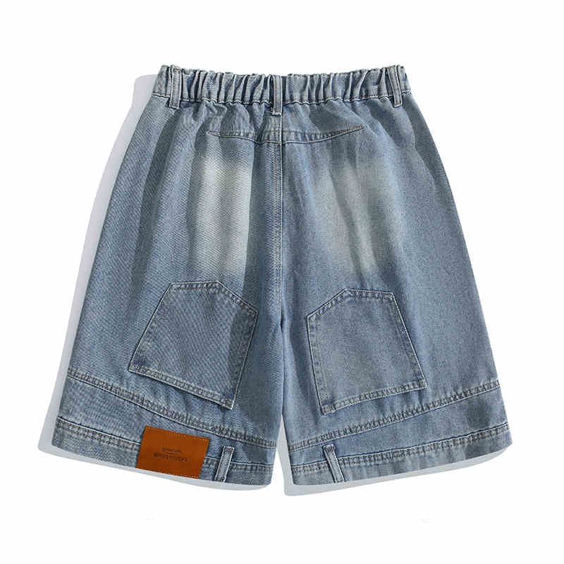 Workwear Inside-out Wear Denim Shorts Men's Retro Shorts