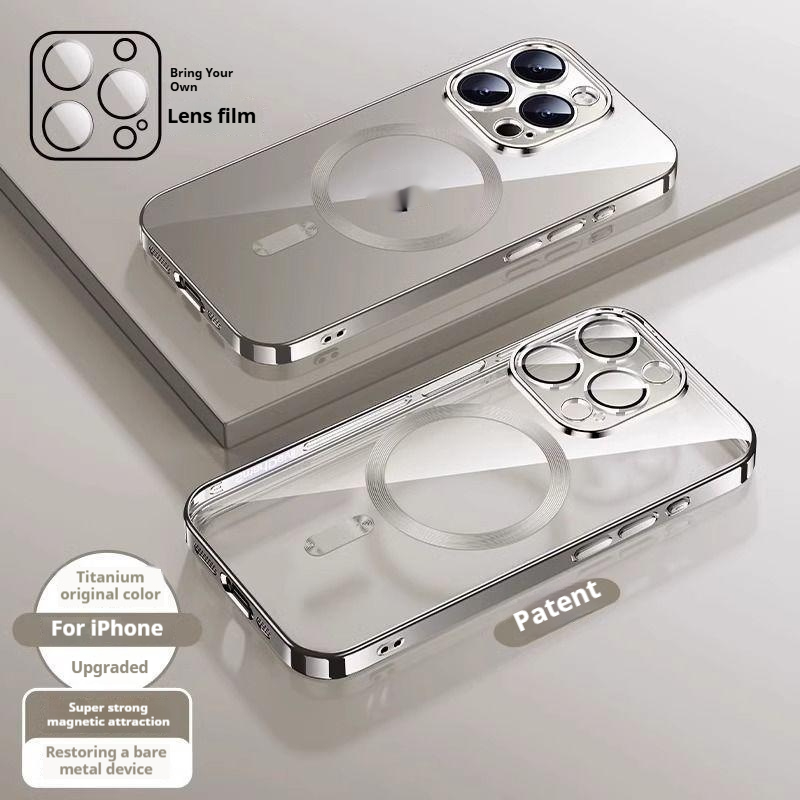 Silicone Transparent Magnetic Wireless Charger Mobile Phone Protective Case - Image 4