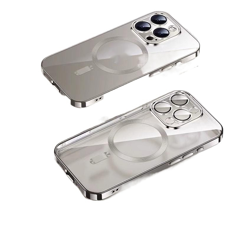 Silicone Transparent Magnetic Wireless Charger Mobile Phone Protective Case - Image 6