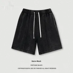 Summer Shorts T-shirt Suit - Retro Black Pants - View 1