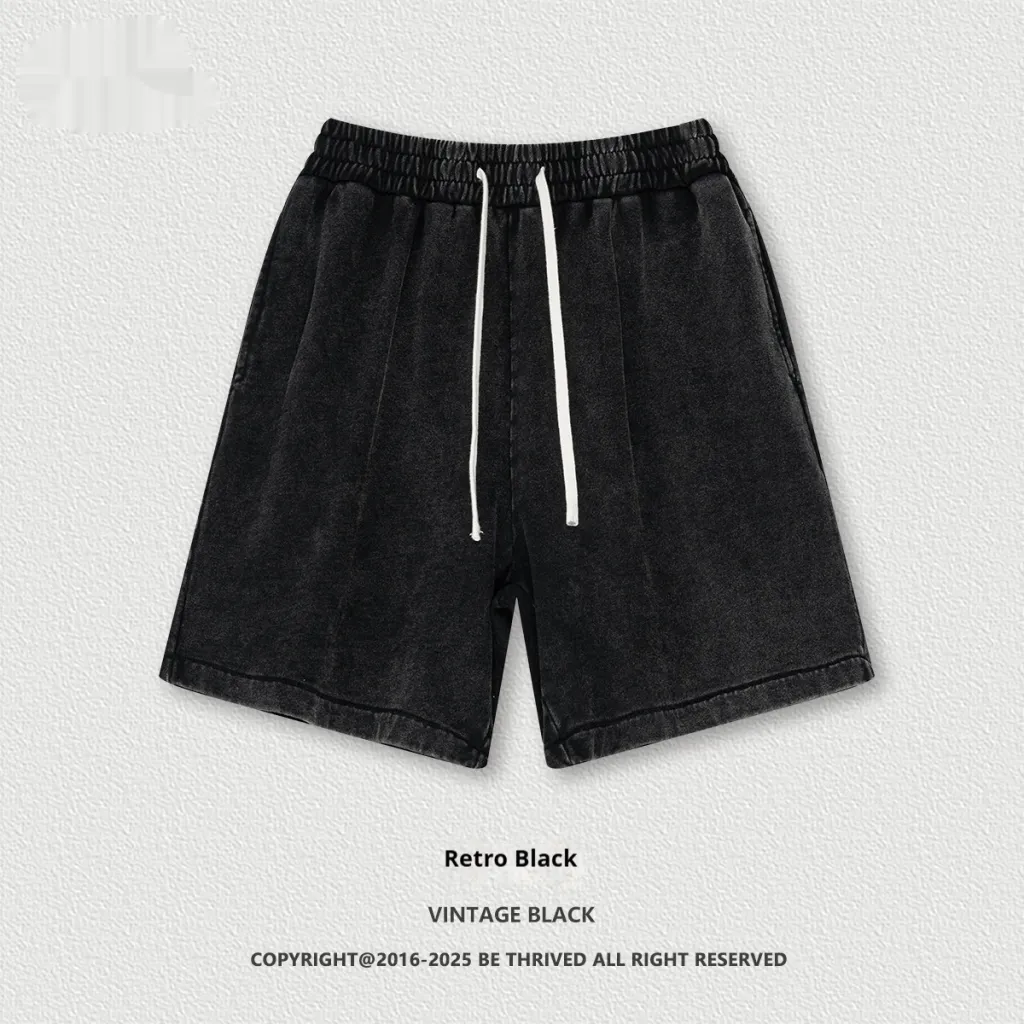 Summer Shorts T-shirt Suit - Retro Black Pants