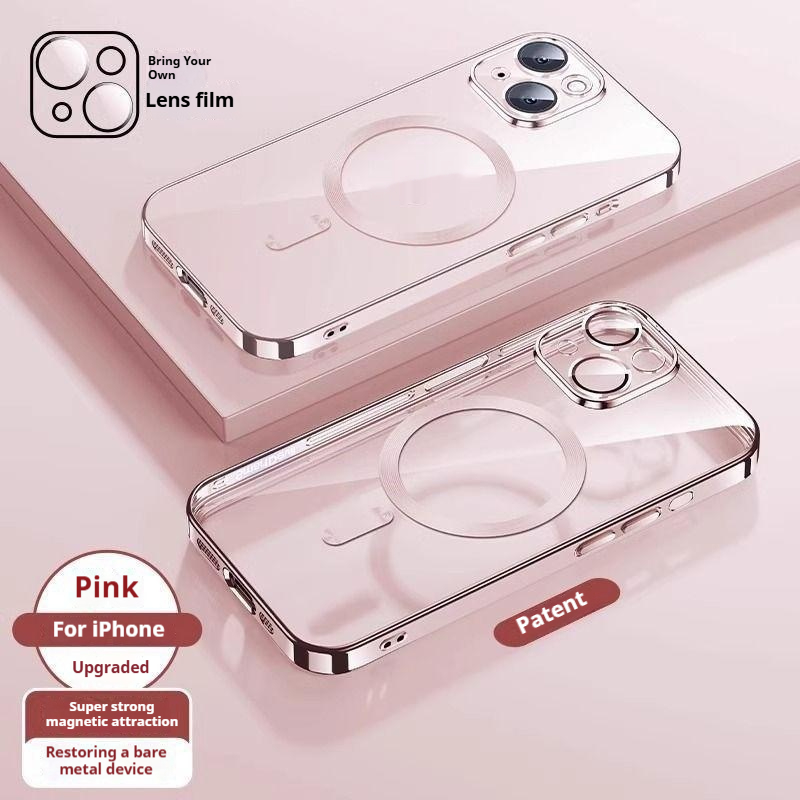 Silicone Transparent Magnetic Wireless Charger Mobile Phone Protective Case - Image 2