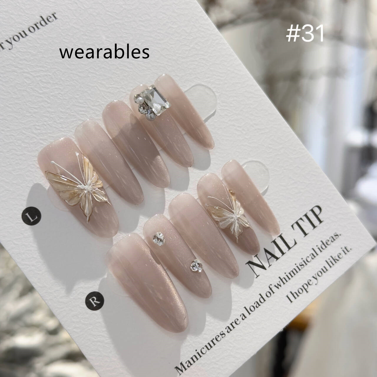 Handmade Long Ice transparent Hand painted Three dimensional Butterfly Wearing Tools - Shop at LoveMi