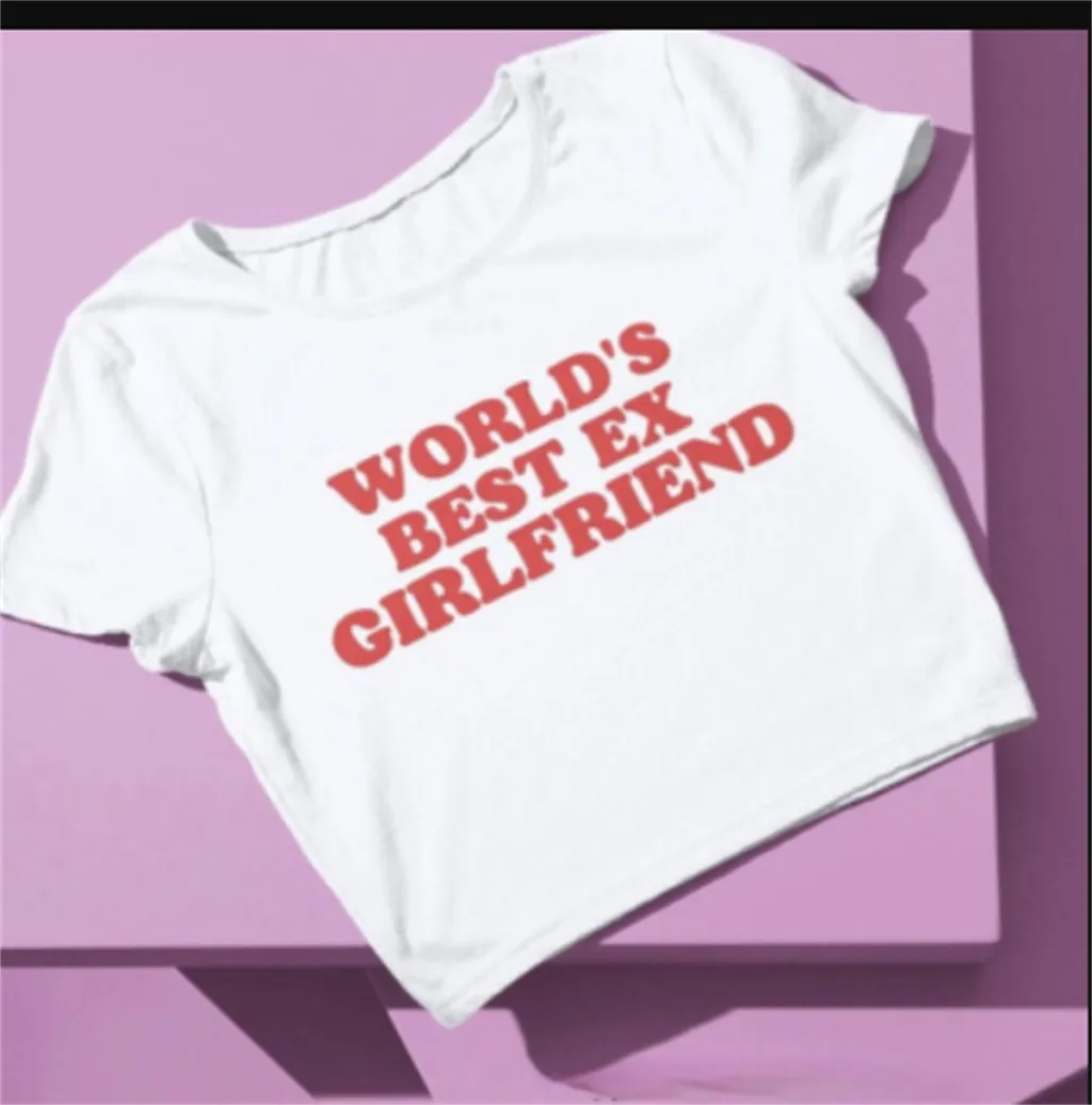 Tight Letter Print T-shirt Top For Women - Color 9