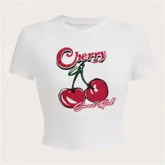 Tight Letter Print T-shirt Top For Women - Colour 10-L - View 1