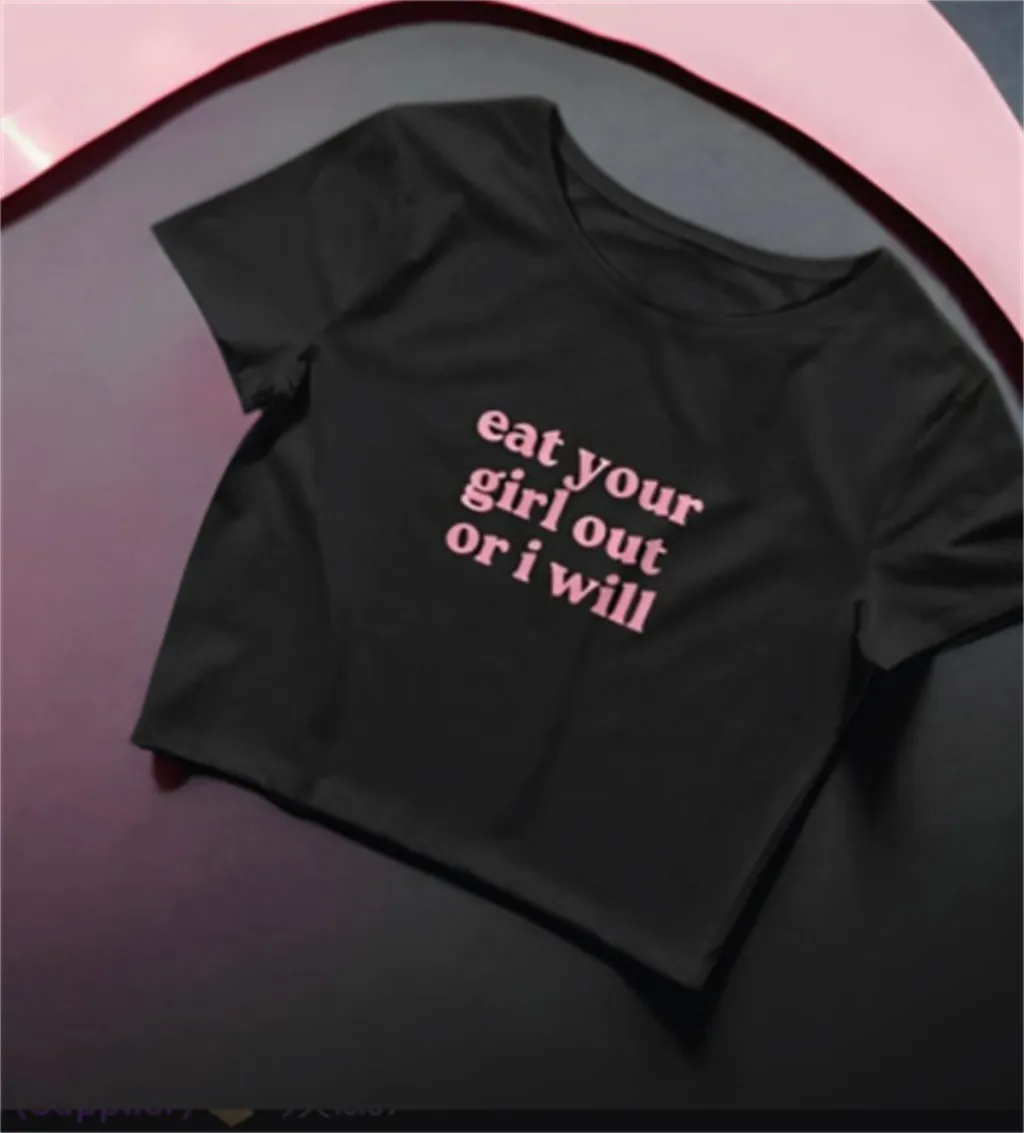 Tight Letter Print T-shirt Top For Women - Color 11-S