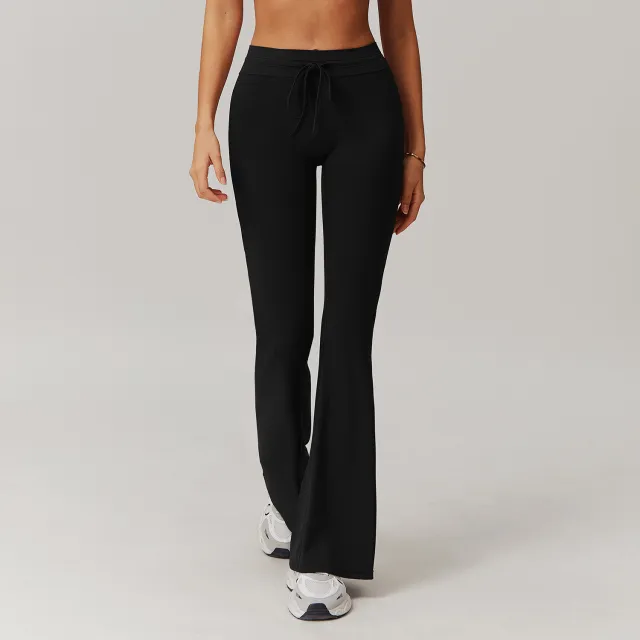 High Waist Hip Lift Yoga Bell bottom Pants Belly Contracting Advanced Black - Shop at LoveMi