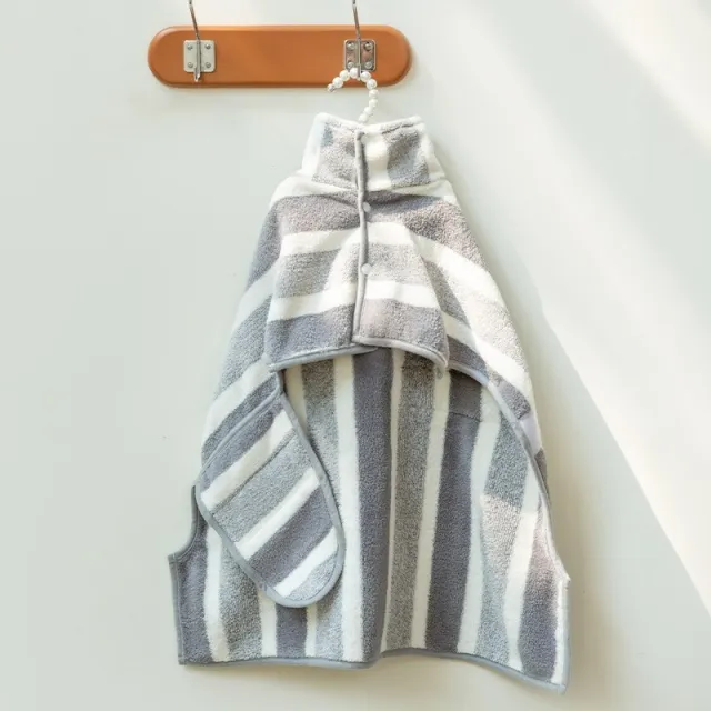 Dog Bathrobe Water absorbing Quick drying Pet Clothes Gray And White Stripes - Shop at LoveMi