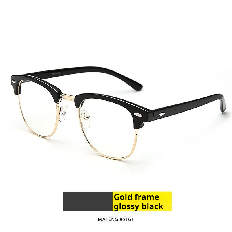 Simple Black Semi-rimless Myopia Glasses - Image 4