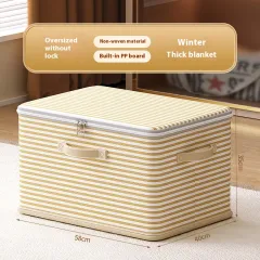 Clothes Storage Box With Lock Household Storage Basket - Yellow Super Large - View 1