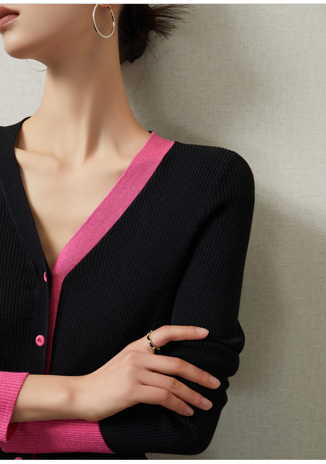 Slim Fit V-neck Slimming Korean Casual Sweater