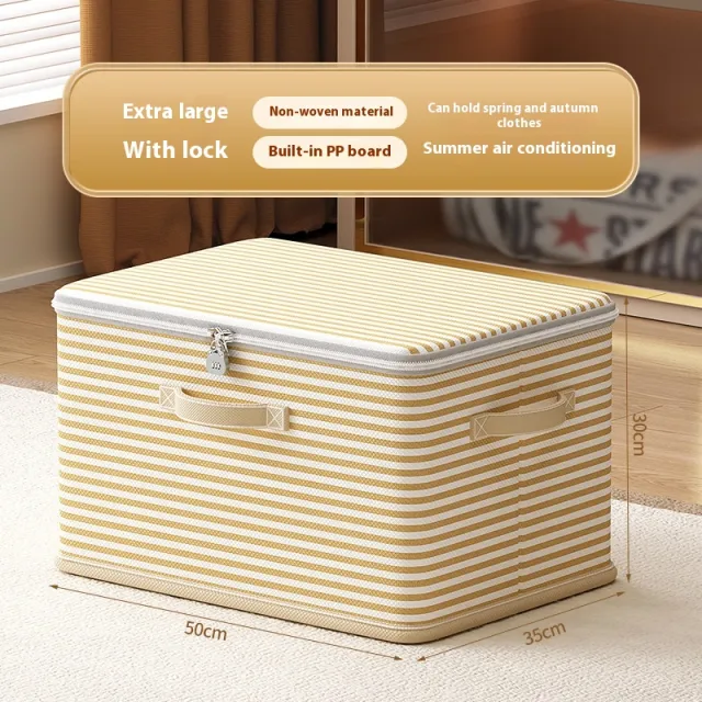 Clothes Storage Box With Lock Household Storage Basket Extra Large Yellow With Lock - Shop at LoveMi