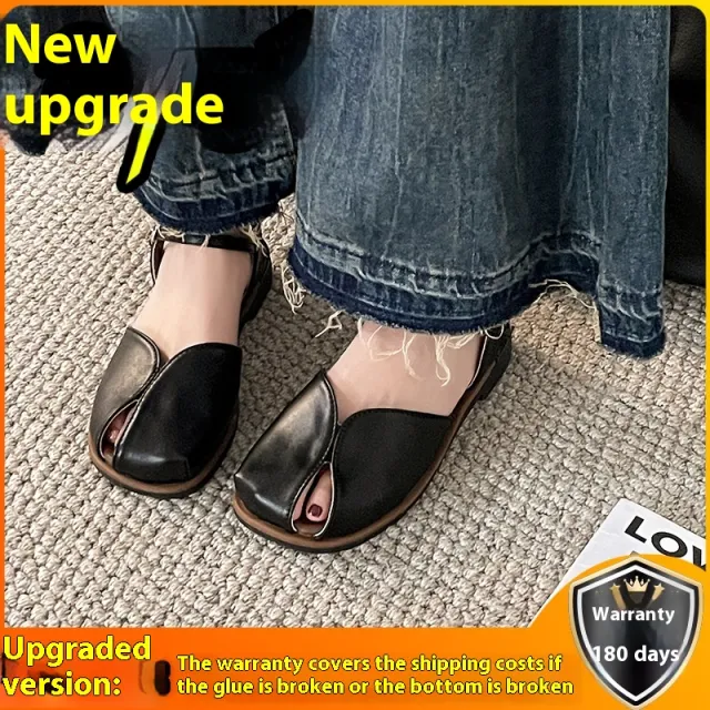 Maillard Style Closed Toe Flat Sandals Black - Shop at LoveMi