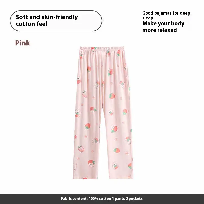 Pajama Pants Women's Cotton Loose Plus Size Casual Pants