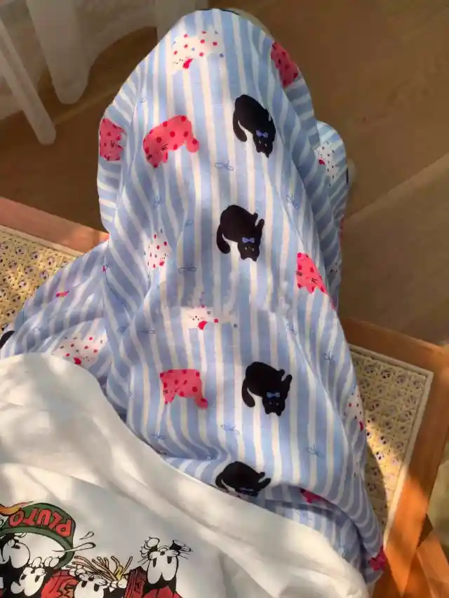 Cute Cat Print Pajama Pants Women's Plus Size Loose Casual Pants Striped Cat L - Shop at LoveMi