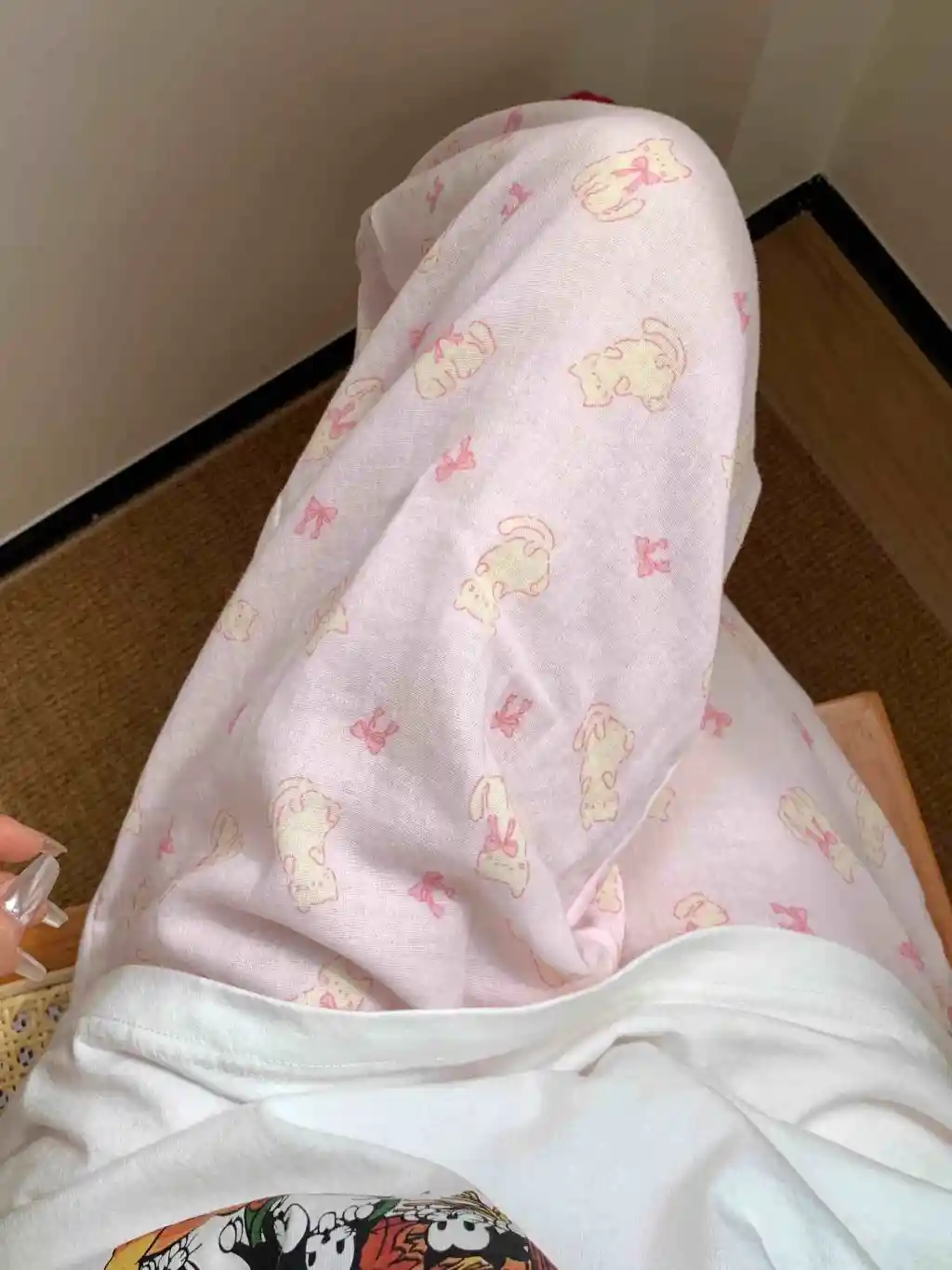Cute Cat Print Pajama Pants Women's Plus Size Loose Casual Pants - Pink